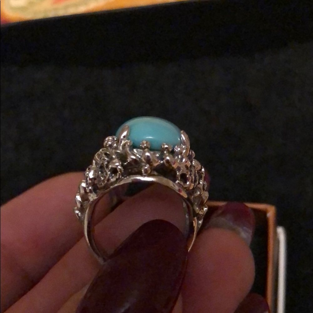 💍🎉Turquoise with 18KT gold electroplated ring💍 - Picture 5 of 5
